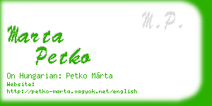 marta petko business card
